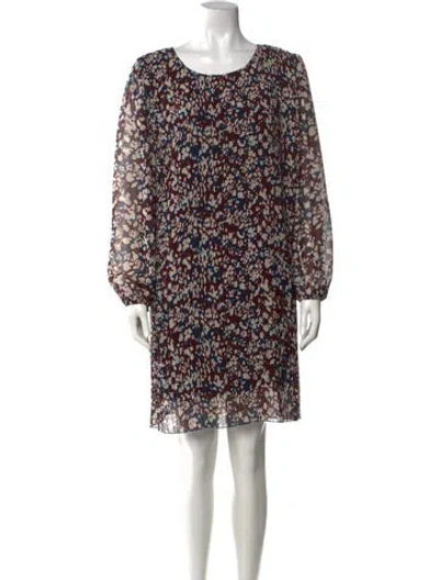 Pre-owned Gerard Darel Floral Print Mini Dress In Burgundy/neutrals