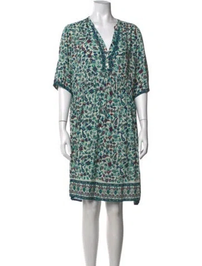 Pre-owned Gerard Darel Floral Print Mini Dress In Green
