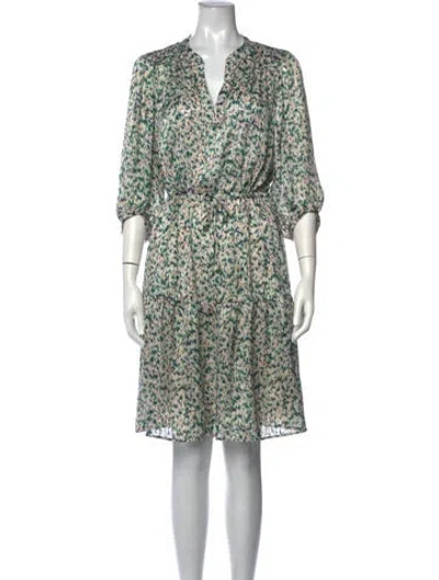 Pre-owned Gerard Darel Floral Print Mini Dress In Green/neutrals