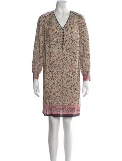 Pre-owned Gerard Darel Floral Print Mini Dress In Neutral