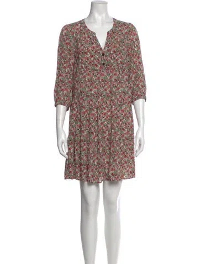 Pre-owned Gerard Darel Floral Print Mini Dress In Pink