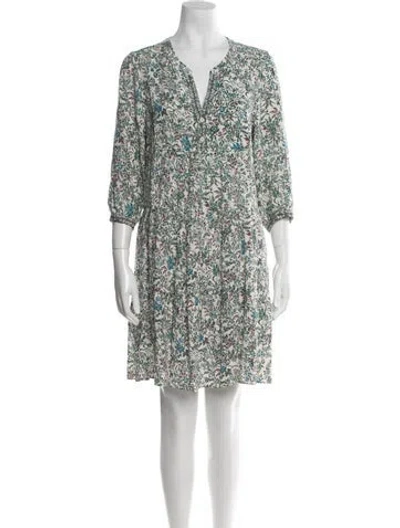 Pre-owned Gerard Darel Floral Print Mini Dress In White