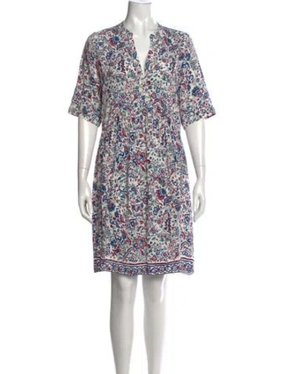 Pre-owned Gerard Darel Floral Print Mini Dress In White