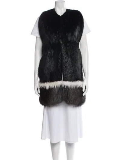 Pre-owned Gerard Darel Fur Fur Coat In Black