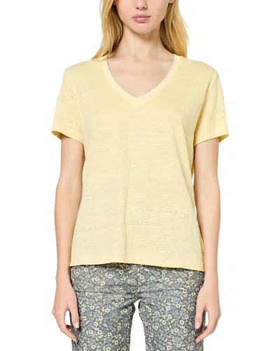 Gerard Darel Gilberte Linen Tee In Yellow