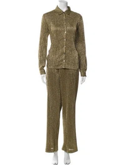 Pre-owned Gerard Darel Glitter Accents Pant Set W/ Tags In Gold