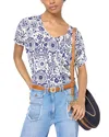 Gerard Darel Graciella Linen And Cotton Tee In Ecru