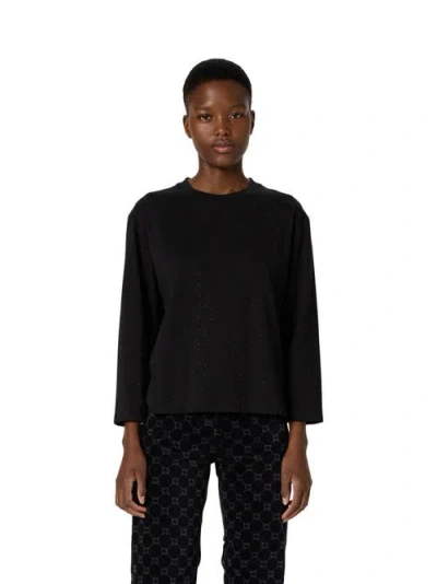 Gerard Darel Hermine Relaxed Long Sleeve Top In Black