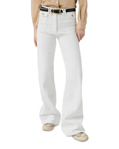 Gerard Darel High Rise Flare Jeans In Optic White