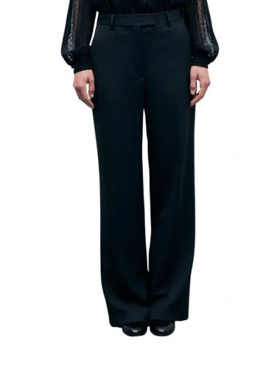 Gerard Darel High Waisted Wide Leg Trousers In Black