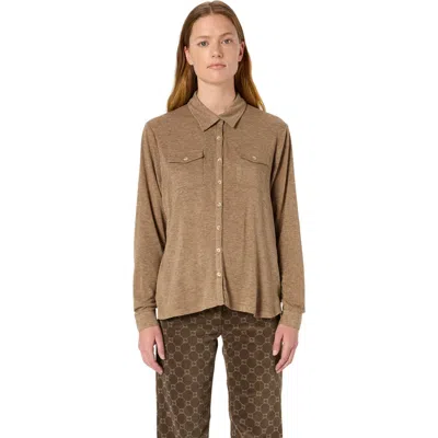 Gerard Darel Honorine Jersey Shirt In Brown