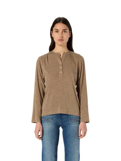 Gerard Darel Hugue Long Sleeve Top In Neutral
