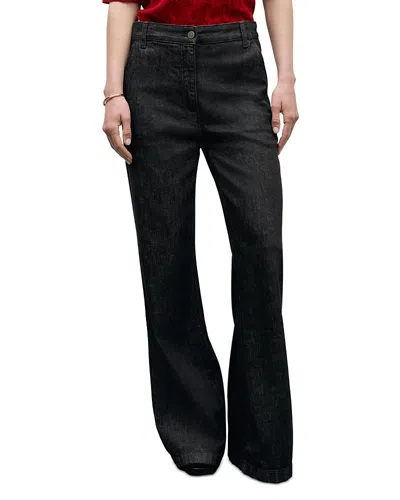 Gerard Darel Indie Wide Leg Jeans In Brown In Black