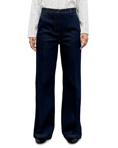 Gerard Darel Ivy Wide Leg Jeans In Blue
