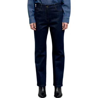 Gerard Darel Iza Mid Rise Straight Cut Jeans In Blue