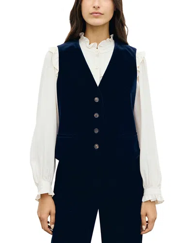 Gerard Darel Jae Velveteen Vest In Blue