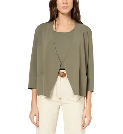 Gerard Darel Janel Open Front Jacket In Khaki Green