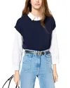 Gerard Darel Janine Cashmere Vest In Navy