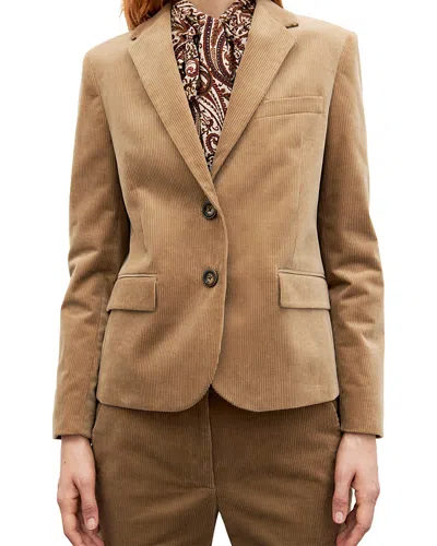 Gerard Darel Jelani Cotton Stretch Corduroy Blazer In Brown