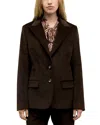 Gerard Darel Jem Two Button Peak Lapel Jacket In Brown