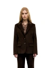 Gerard Darel Jem Two Button Peak Lapel Jacket In Brown