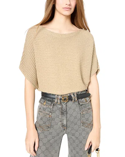 Gerard Darel Jena Ribbed Knit Sweater In Gold