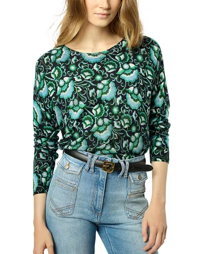 Gerard Darel Joana Printed Sweater In Green