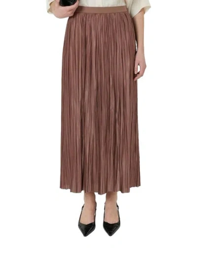Gerard Darel Jocelyne Pleated Midi Skirt In Brown