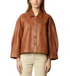 Gerard Darel Jocya Leather Jacket In Brown