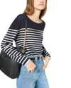 Gerard Darel Johanne Striped Sweater In Navy