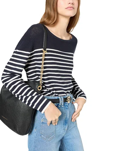 Gerard Darel Johanne Striped Sweater In Navy