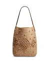 Gerard Darel Josie Raffia & Leather Tote In Rope