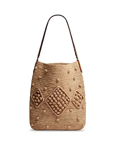 Gerard Darel Josie Raffia & Leather Tote In Rope