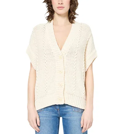 Gerard Darel Journey Button Down Cardigan In Ecru