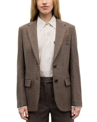 Gerard Darel Jov Two Button Notch Collar Jacket In Brown