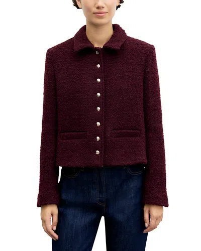 Gerard Darel Jule Boucle Jacket In Burgundy
