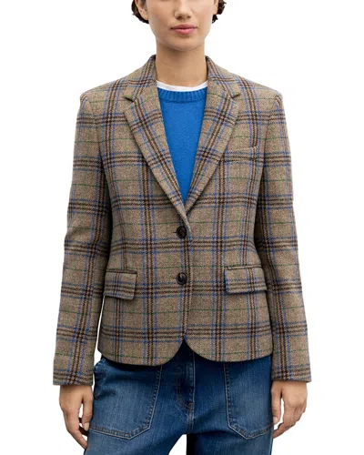 Gerard Darel Juliane Printed Two Button Notch Collar Jacket In Multi