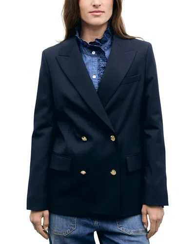 Gerard Darel Junie Double Breasted Jacket In Blue