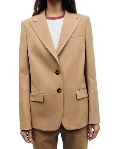 Gerard Darel Juno Two Button Peak Lapel Jacket In Brown