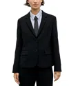 Gerard Darel Justa Two Button Notch Collar Jacket In Black