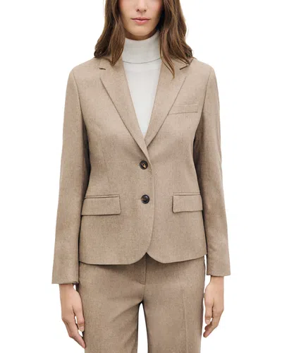 Gerard Darel Jyli Notch Lapel Straight Fit Blazer In Brown
