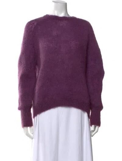Pre-owned Gerard Darel Kid Mohair Crew Neck Sweater In Purple