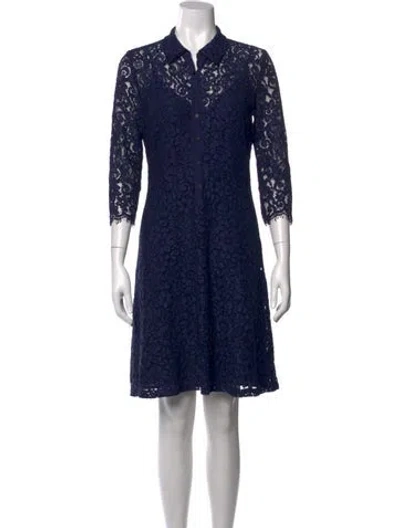Pre-owned Gerard Darel Lace Knee-length Dress In Blue