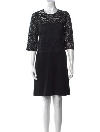 Pre-owned Gerard Darel Lace Pattern Knee-length Dress In Black