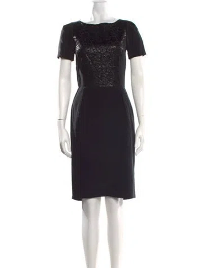 Pre-owned Gerard Darel Lace Pattern Knee-length Dress In Black