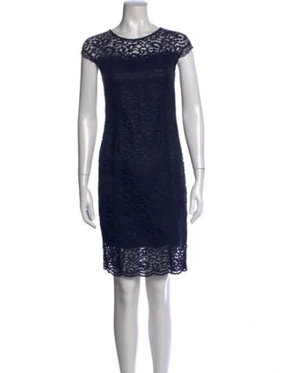 Pre-owned Gerard Darel Lace Pattern Knee-length Dress In Black/blue