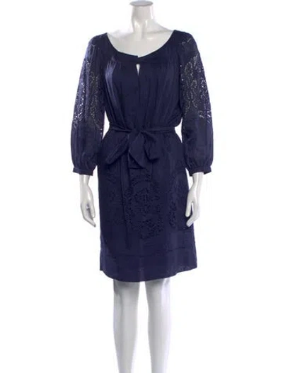 Pre-owned Gerard Darel Lace Pattern Knee-length Dress In Blue