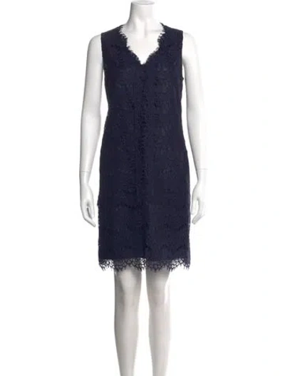 Pre-owned Gerard Darel Lace Pattern Mini Dress In Blue
