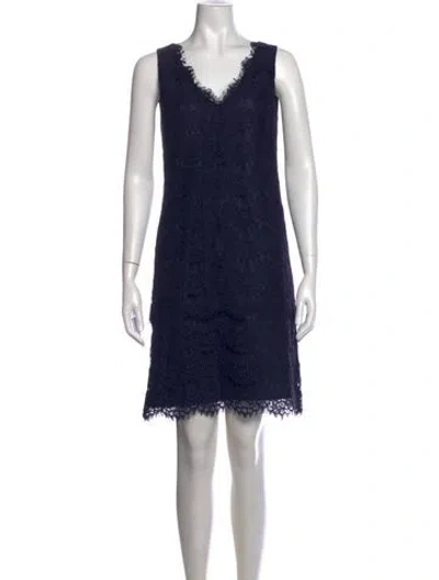 Pre-owned Gerard Darel Lace Pattern Mini Dress In Blue