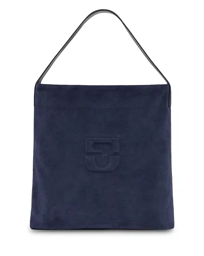 Gerard Darel Lady Gd Suede Leather Tote In Blue